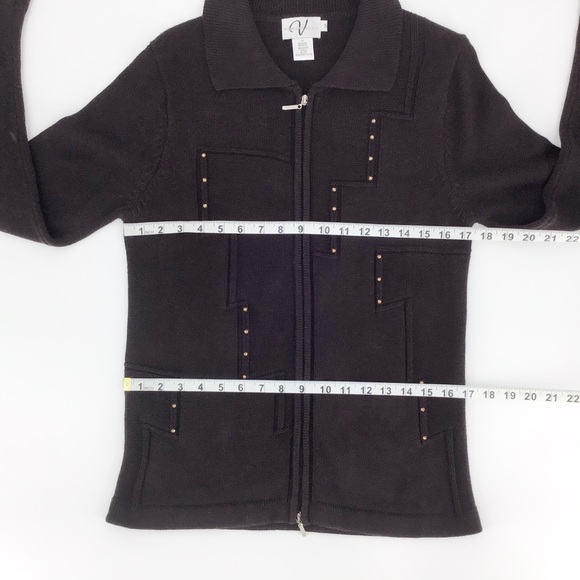 Variations Brown Cardigan with Rhinestones, Small - Picture 13 of 16